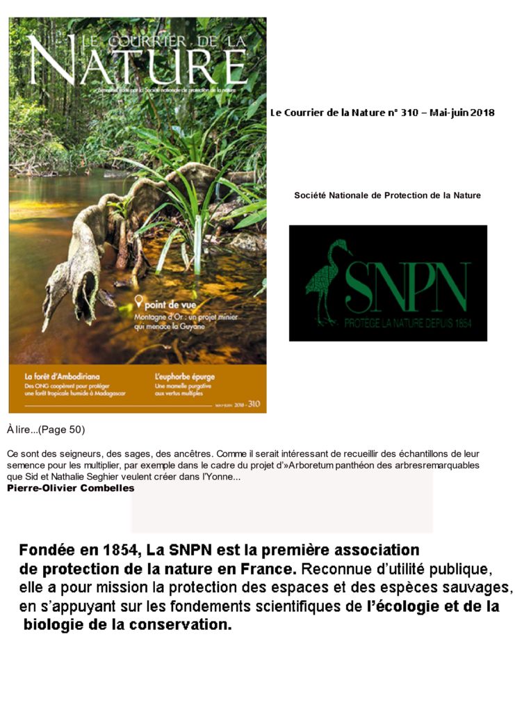 Le courrier de la nature - Édition de Mai-Juin 2018